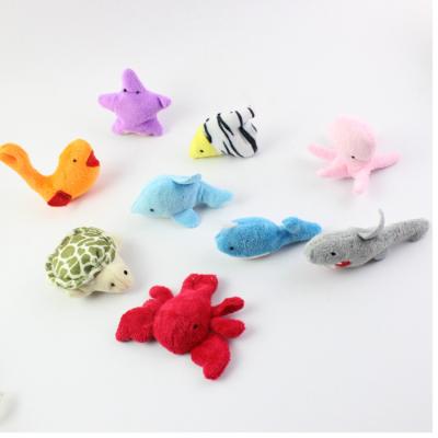 China New Stuffed Animals Doll Plush Toys Mini Fish Turtle Finger Puppets Soft Sea Animal for sale