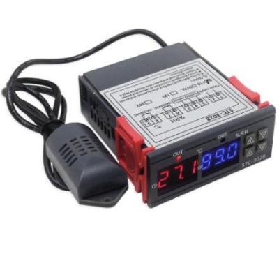 China 24 Hours Temperature Measurement STC-3028 Dual Display DC 24V Adjustable Temperature Controller Dual Temperature With 1M Cable for sale