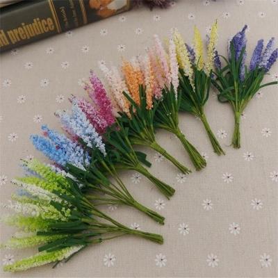 China 50%EVA30%Paper20%Wire 16cm PE 10pcs/bundle Wreath Mini Lavender Artificial Lavender Flowers DIY Material for sale