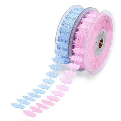 China 2.2cm*15M/roll 100% Polyester Blue Pink Baby Bottle Baby Shower Ribbon Decorations Favor Gift Bags Wrapping Supplies Party DIY Decoration for sale