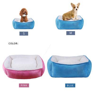 China Small Travel Plush Pet Bed Plush Pet Cushion With Removable Washable Cover for sale