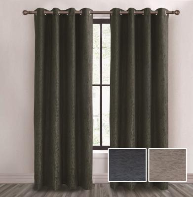 China Blackout Jacquard Printed Ready Made Curtains Grommet Window Drapes Living Room Linen Curtain for sale