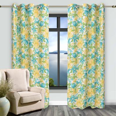 China Jacquard Blackout Jacquard Curtains Living Room Flower Window Curtains Custom for sale