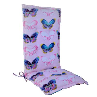 China 2022 Hot Style Home Decor Butterfly Waterproof And Factory Printed High Back Chair Cushion For Outdoor for sale