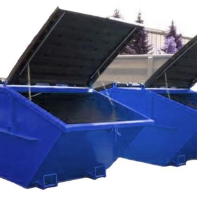 China Farm Scrap Steel Metal Waste With Lid And Bucket Waste Bin Tipping Loader Skip Container for sale