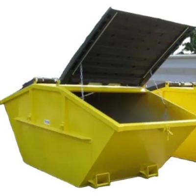 China Farm Scrap Steel Metal Scrap With Tipping Lid And Bucket Recycling Skip Loader Container for sale