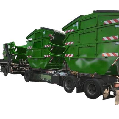 China 13 Foot Farm Boat Shaped Garbage Waste Bin Tilting Loader Hopper Container for sale