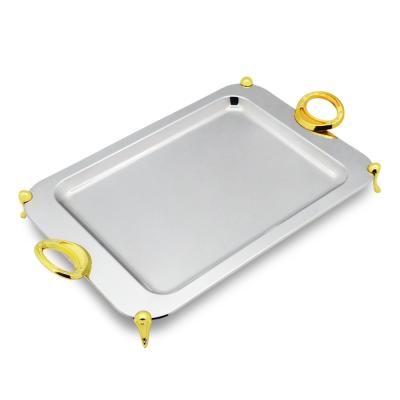 China Luxury Other Hotel And Restaurant Supply Stainless Steel Serving Tray Rectangular Food Tray for sale