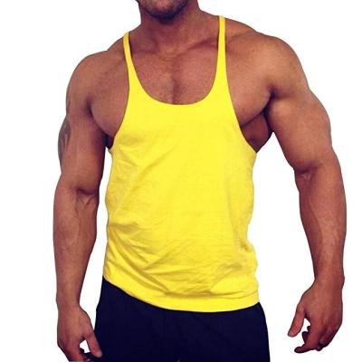 China custom Anti-wrinkle factory price cotton gym smooth y back sleeveless mens tank top fitness shirt for sale