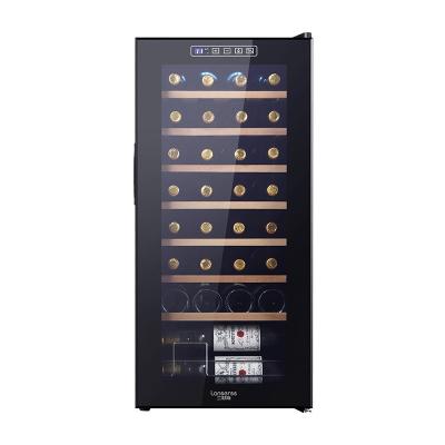 China Low Noise Hotel Wine Cabinet Hot Sale 32bottle Wine Coolers Wine Fridge With Glass Door for sale