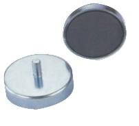 China Strong Ferrite Pot Magnet, Ferrite Disc Magnets Bonded soft steel cup with Screw Shank for sale