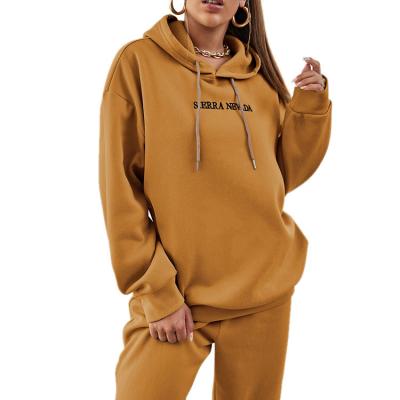 China High Quality Oversized Embroidery Logo Gym Drop Shoulder OEM ODM QUICK DRY Hoodie and Sweatpants For Women for sale