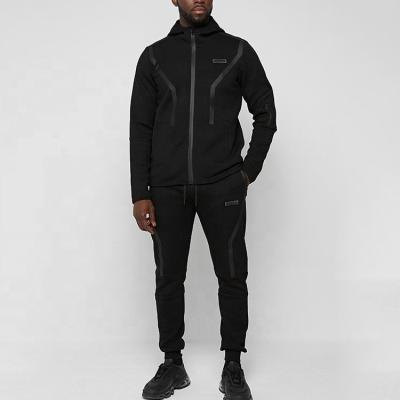 China Custom Nylon Taped Jacket Breathable Plus Size Logo Oversize Tracksuit Custom Black Tech Tracksuits For Men for sale