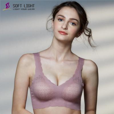 China Soft And Comfortable Seamless Lace Bra Wireless Lift Up One Piece Sexy Lingerie for sale