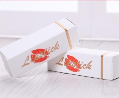 China Recycled Materials Wholesale Empty Lipstick Folding Cosmetic Packaging Hot Stamping Paper Box for sale