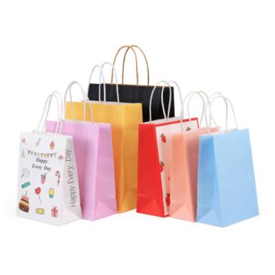 China Disposable Custom Logo Kraft Paper Bag With Handle Paper Shopping Bag Black Paper Bag for sale