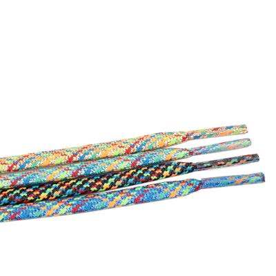 China Factory Round Fashion Laces Sports Manufacturer Accessories Shoe Coolstring Metallic Yarn Flat For Lace Up Shoe for sale