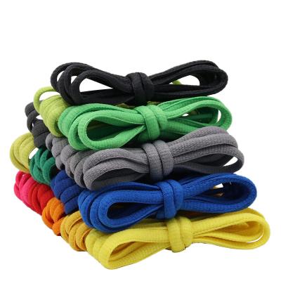 China New Coolstring Oval Pure White Or Any Color Oval 6mm Wide Polyester Shoe Laces Customized Logo Plastic Tips For Sport Shoe Laces for sale