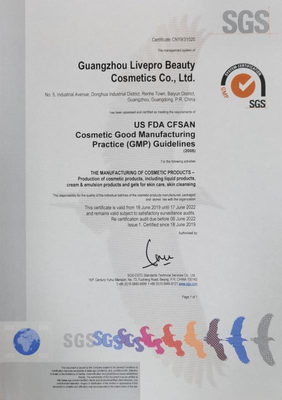 GMP - Guangzhou Livepro Beauty Cosmetics Co., Ltd.