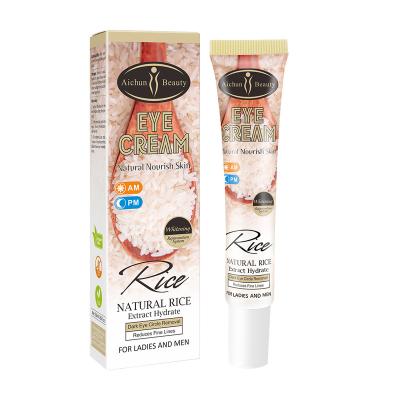 China Anti-Wrinkle Drop Shipping Eye Care Anti Wrinkle Remove Dark Circles Nourishing Rice Natural Eye Cream for sale