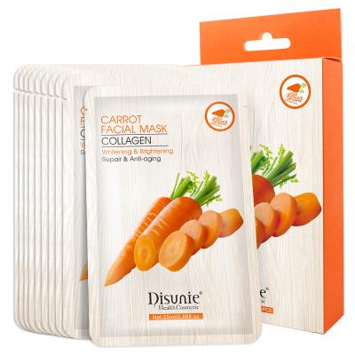 China Disunie Skin Care Collagen Carrot Anti Aging Whitening Facial Mask Vegan Face Moisturizer Organic Fruit Sheet Mask for sale