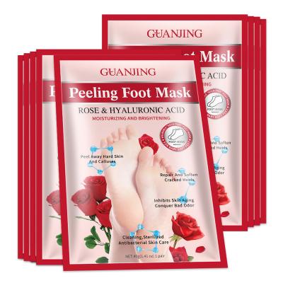 China Foot Foot Skin Care Exfoliate Oraganic Foot Mask Moisturizing Lighting Rose Foot Mask for sale