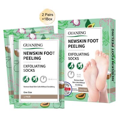 China GUANJING Foot Foot Mask Peeling Natural Skin Care Exfoliate Remove Dead Moisturizing Foot Mask for sale