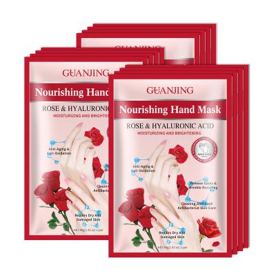 China Natural Moisture Hyaluronic Acid Anti-Aging Sheet Mask Hand Moisture Whitening Rose Brightening Mask for sale