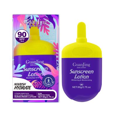 China Sunscreen Guanjing Face Brighten Sunblock Spf90++ Moisturizing Vitamin E Sunscreen Lotion For All Skin for sale