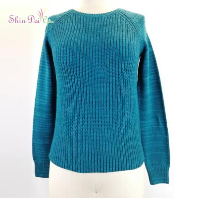 China Retro Anti-Wrinkle Hot Selling Sweater Women Ladies Blue Knitting Sweater for sale