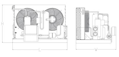 China Medium and high temperature scroll air-cooled condensing unit Open air outlet from side scroll ZB seriesR404A for sale