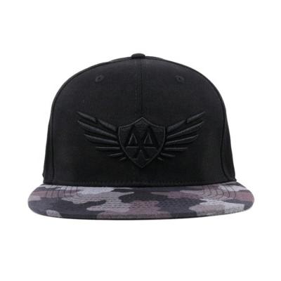 China Custom fashion COMMON logo 3d camouflage brim quiksilver hip hop two tone snapback hat for sale