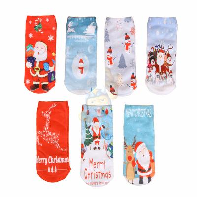 China Breathable border socks 3D printing cute Christmas series children's socks wholesale cotton polyester children's socks acquit for sale