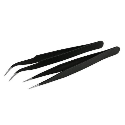 Κίνα Black Stainless Steel Curved Straight Eyebrow Tweezers False Eyelash Nail Art Tool προς πώληση