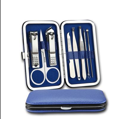 China 8pcs Stainless steel Pedicure Manicure Set with Scissor Tweezer Ear Pick Clipper Acne and Needle Tool Utility en venta