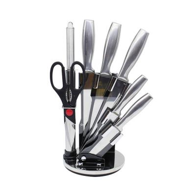 China High Durability Silver Knife Set 8 Piece  Stainless Steel Blades For Home Cooking Culinary Commercial Kitchen à venda