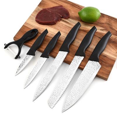 China Hot Sale 6 PCS Non Sticky Cheap Stainless Steel Utility Kitchen Knife Set With Gift Box for sale