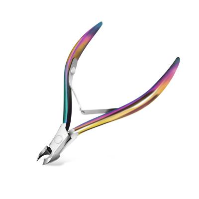 중국 Steel Nail Clipper Cuticle Nail Clipper Stainless Steel Rainbow Color Ingrown Cuticle Toenail Nipper 판매용