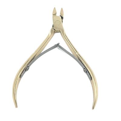 Κίνα Golden Stainless Steel Nail Clipper Cuticle Trimmer Nipper with Double Spring and Sharp Blades προς πώληση