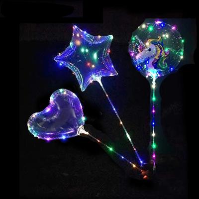 China Promotional Luminous Toy Various Shape Funny Lovely Bobo Led Balloon With Sticks birthday party ensure clear LED BoBo Balloon light for sale