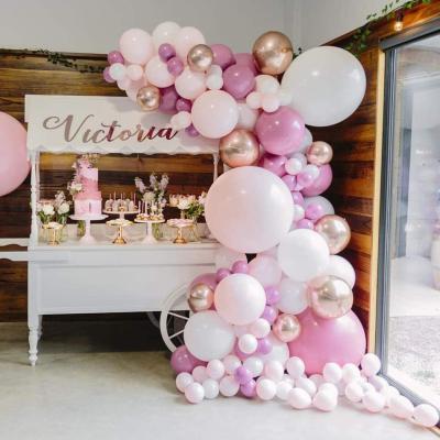 China Modern Eco-friendly Pink Latex Balloon Arch Garland For Wedding Birthday Party Background Wall Decoration Supplies for sale