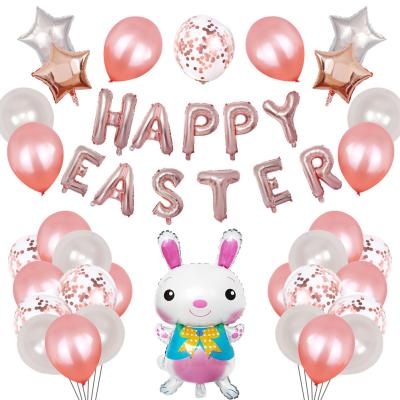 China Modern Easter Bunny Balloon Easter Latex Balloon Set Easter Party Scene Layout Decoration for sale