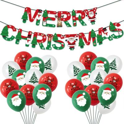 China Gift Toy Christmas Santa Claus Balloon Household Hotel Decoration Christmas Tree Paper Banner Balloon Set for sale