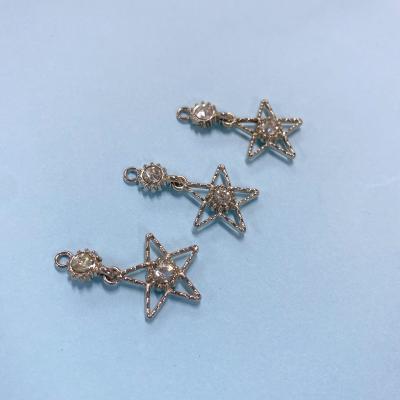 China Zinc Alloy Pentagram Star Bra Charms Rhinestone Pendants for sale