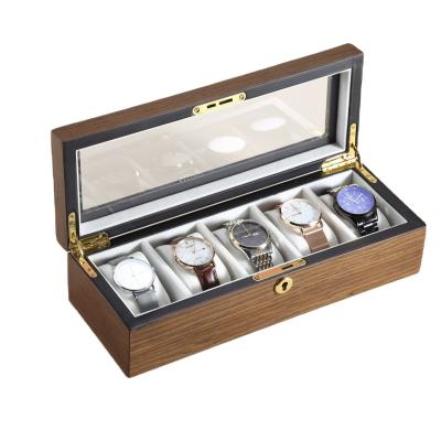 China Wholesale Custom Logo Luxury Watch Storage 5 Slot Wooden Watch Storage Boxes With Lock Watch Cases For Women Men for sale