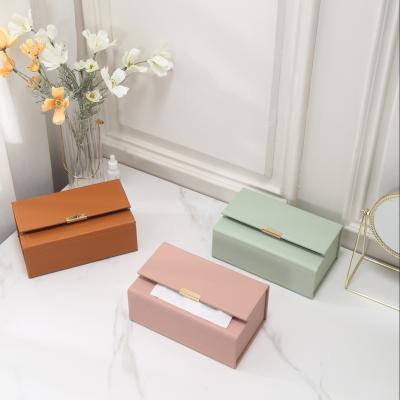 China Wholesale Minimalist Luxury Home Cloth Fabric PU Deco Car Deco Car Briefcase Rectangular Organizer Box Cover Box for sale