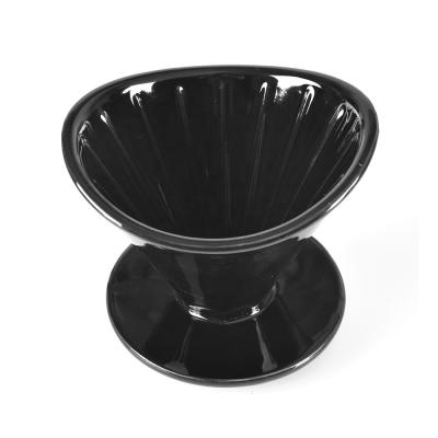 China High Quality Heat Resistant Coffee Dripper Coffee Filter Durable Coffee Cup Black Ceramic Coffee Spill Over Dripper for sale