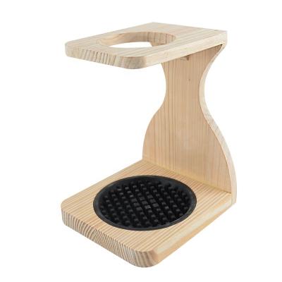 China Viable High Quality Bamboo Coffee Stand Holder Stand Holder Coffee V60 Spout Stand Wooden Spout Stand for sale