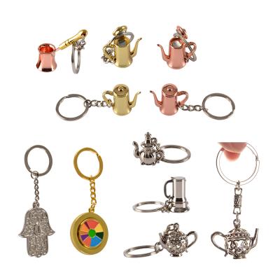 China Promotion Gift Espresso Coffee Accessories Metal Key Ring Coffee Tool Style Coffee Display Unique Key Chain for sale