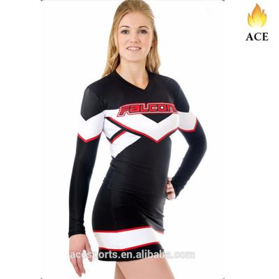 China 250 Lycra Fabric Sublimation Cheerleading Uniforms Wholesale Sportswear Long Sleeve for sale